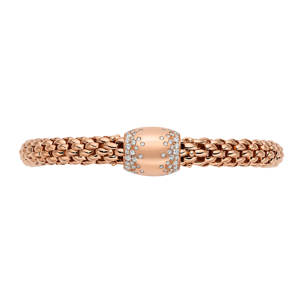 FOPE Flex'it Love Nest 18ct Rose Gold 1.07ct Diamond Set Bracelet Medium - Michael Jones Jeweller