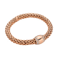 FOPE Flex'it Love Nest 18ct Rose Gold 1.07ct Diamond Set Bracelet Medium - Michael Jones Jeweller