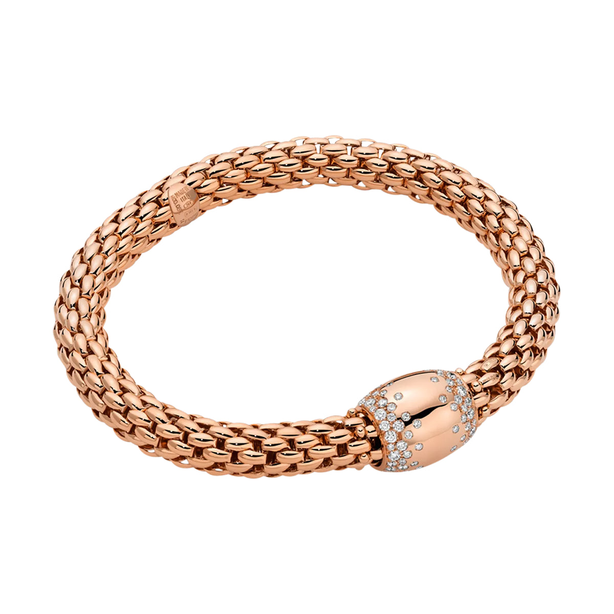 FOPE Flex'it Love Nest 18ct Rose Gold 1.07ct Diamond Set Bracelet Medium - Michael Jones Jeweller