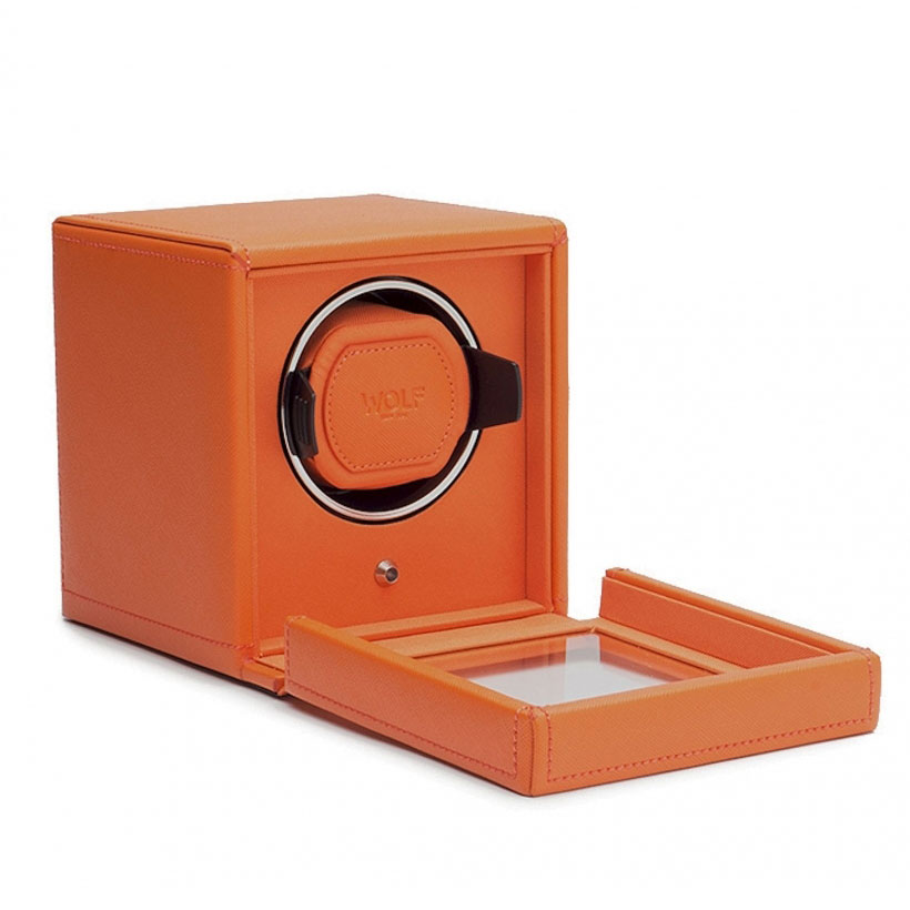WOLF Cub Watch Winder Orange With Cover - Michael Jones Jeweller