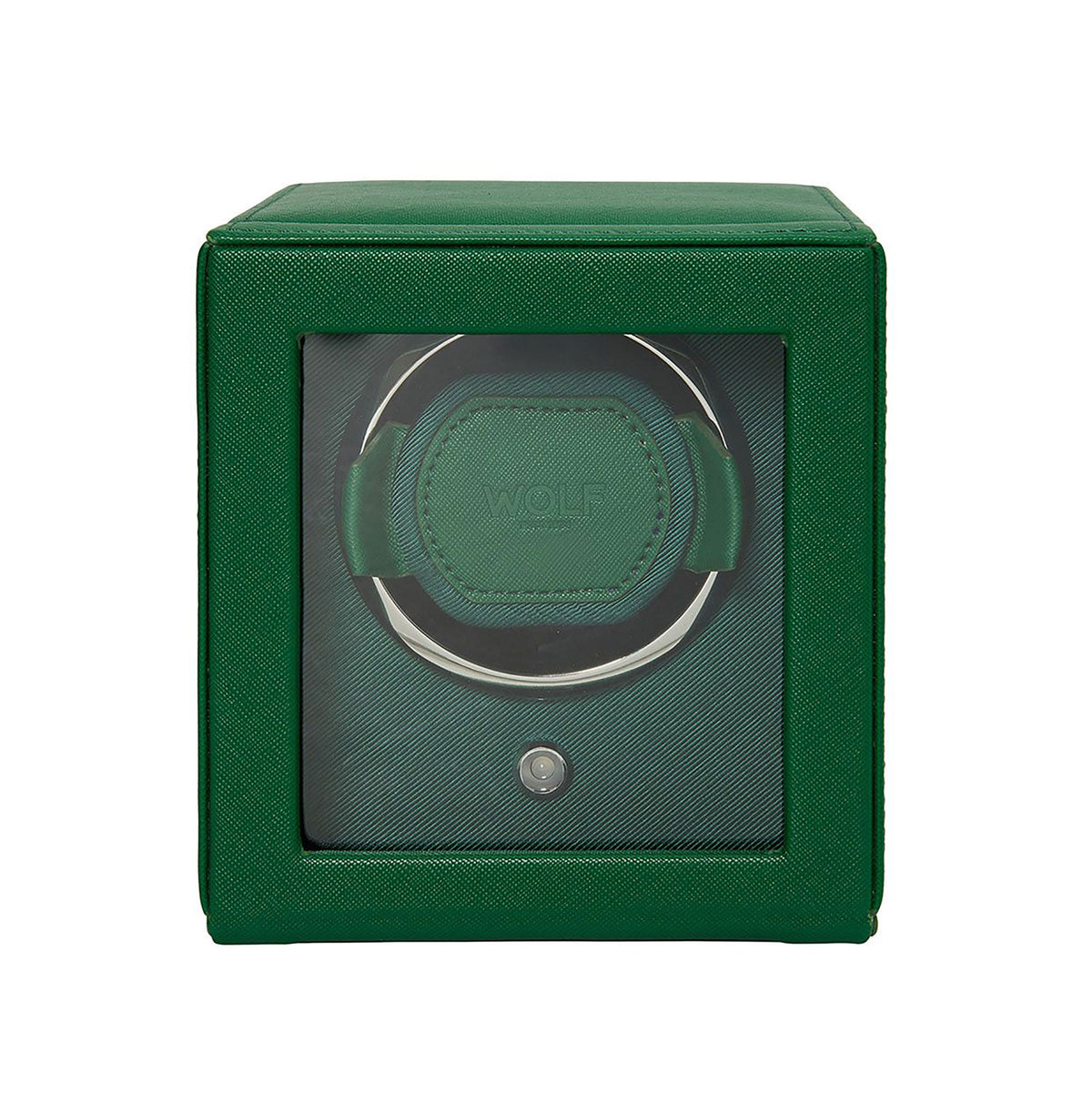 Wolf Cub Watch Winder Single Watch Green With Cover - Michael Jones Jeweller