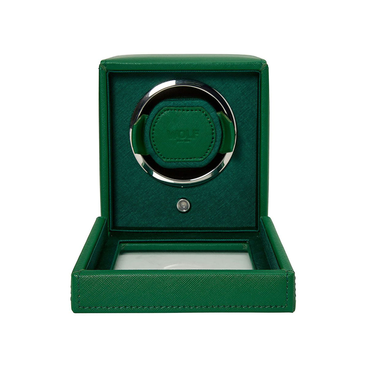 Wolf Cub Watch Winder Single Watch Green With Cover - Michael Jones Jeweller