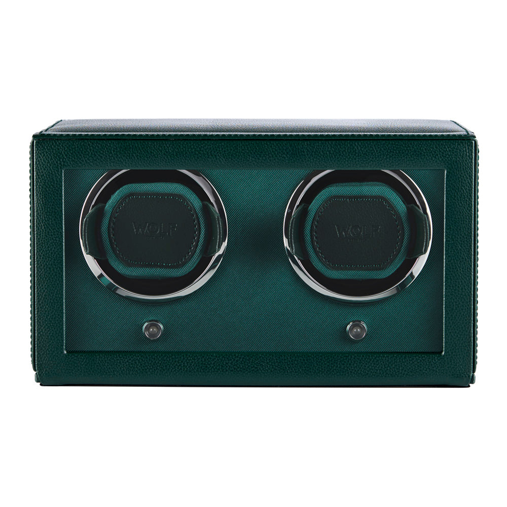 WOLF Cub Green Double Watch Winder with Cover - Michael Jones Jeweller