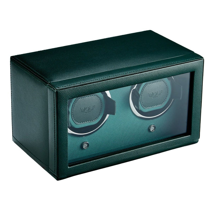 WOLF Cub Double Green Watch Winder with Cover - ONLINE EXCLUSIVE