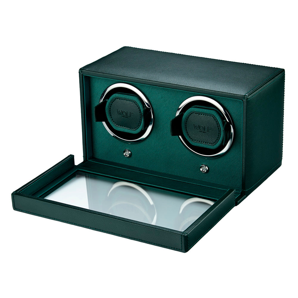 WOLF Cub Green Double Watch Winder with Cover - Michael Jones Jeweller