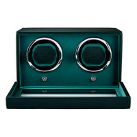 Wolf Cub Green Double Watch Winder with Cover