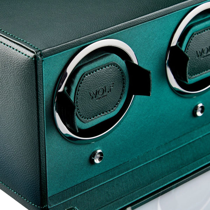 WOLF Cub Double Green Watch Winder with Cover - ONLINE EXCLUSIVE