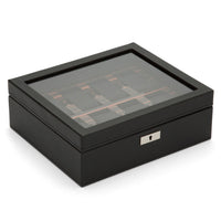 WOLF Roadster 8 Piece Black Watch Box