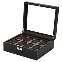 WOLF Roadster 8 Piece Black Watch Box
