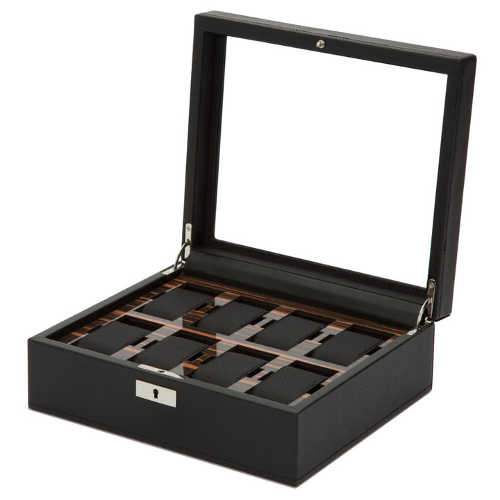 WOLF Roadster 8 Piece Black Watch Box