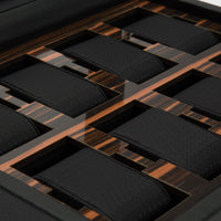 WOLF Roadster 8 Piece Black Watch Box