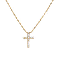 Diamond 0.12ct 18ct Yellow Gold Cross Necklace - Michael Jones Jeweller