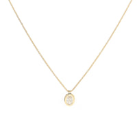 Diamond 0.31ct Oval Cut 18ct Yellow Gold Necklace