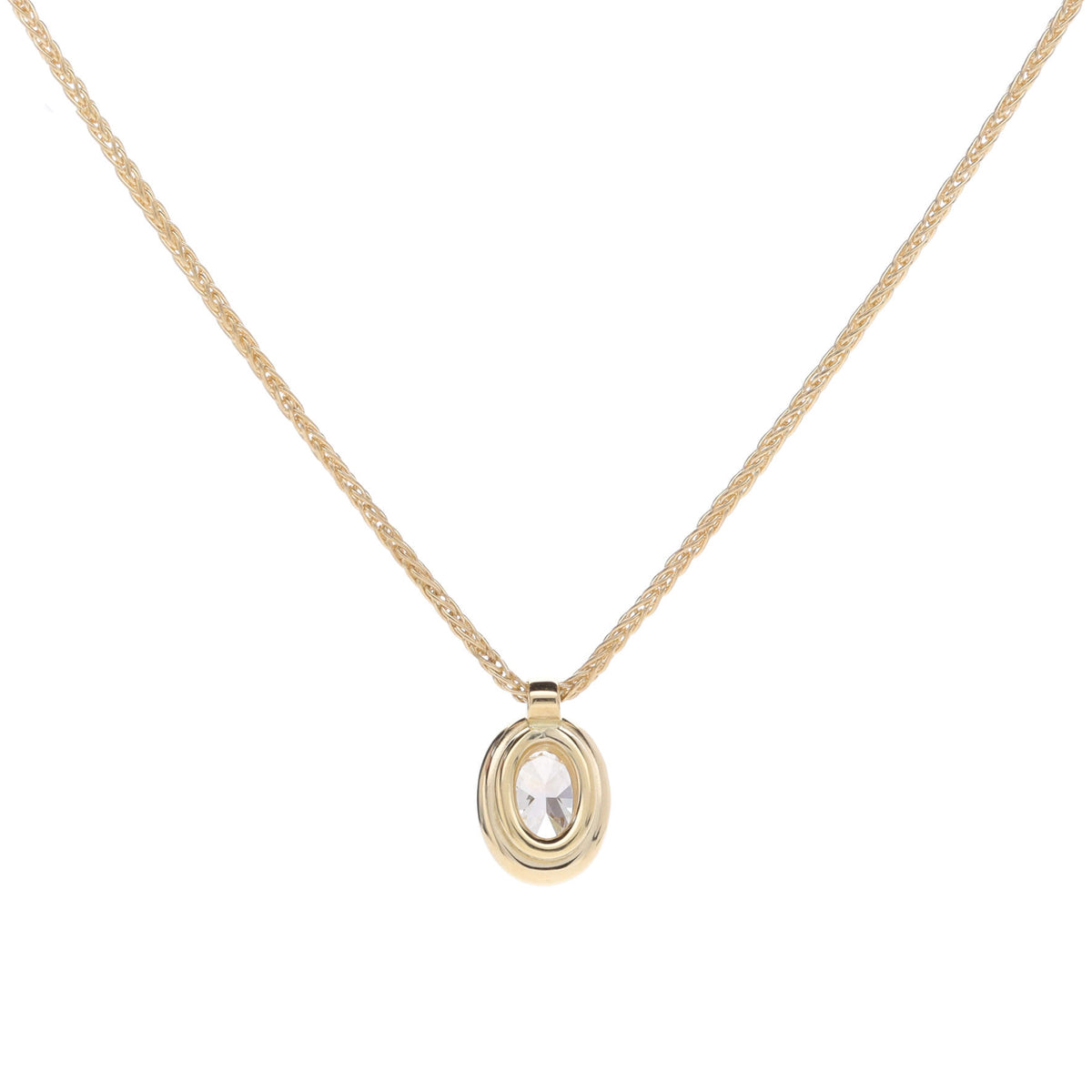 Diamond 0.31ct Oval Cut 18ct Yellow Gold Necklace - Michael Jones Jeweller