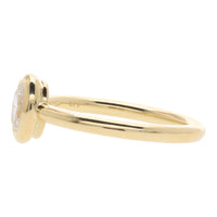 Diamond 0.37ct Oval Cut 18ct Yellow Gold Collar Set Ring - Michael Jones Jeweller
