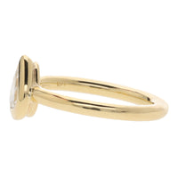 Diamond 0.37ct Pear Cut 18ct Yellow Gold Collar Set Ring - Michael Jones Jeweller