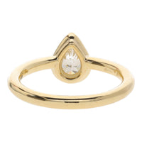 Diamond 0.37ct Pear Cut 18ct Yellow Gold Collar Set Ring - Michael Jones Jeweller