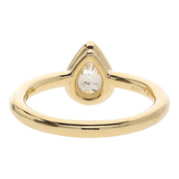 Diamond 0.37ct Pear Cut 18ct Yellow Gold Collar Set Ring