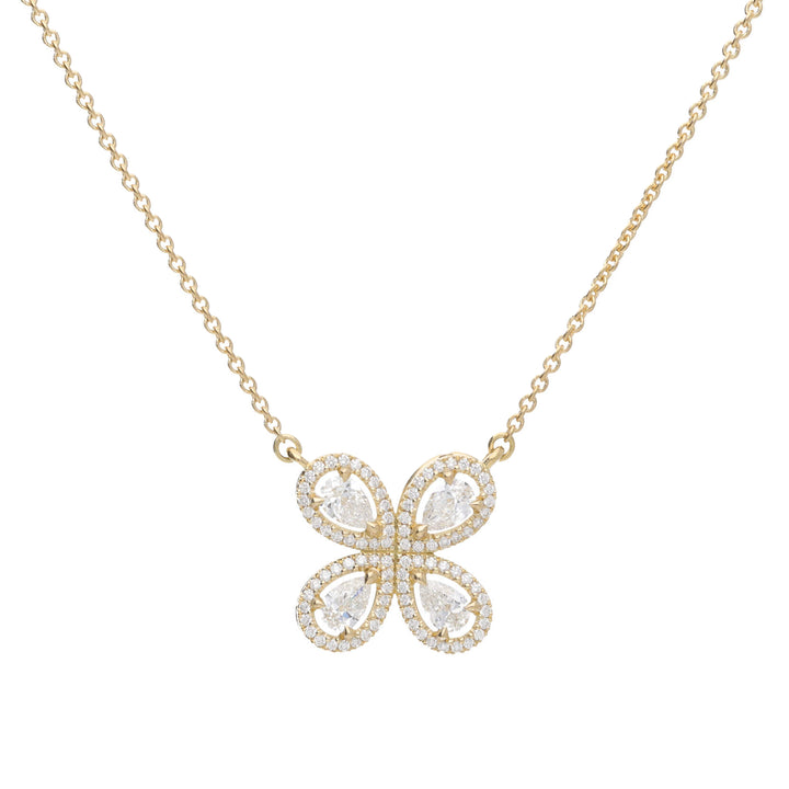 Diamond 1.00ct 18ct Yellow Gold Clover Necklace