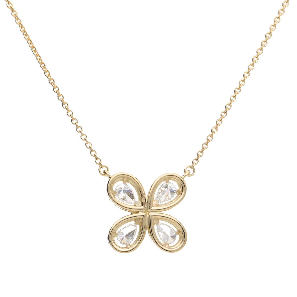 Diamond 1.00ct 18ct Yellow Gold Clover Necklace - Michael Jones Jeweller