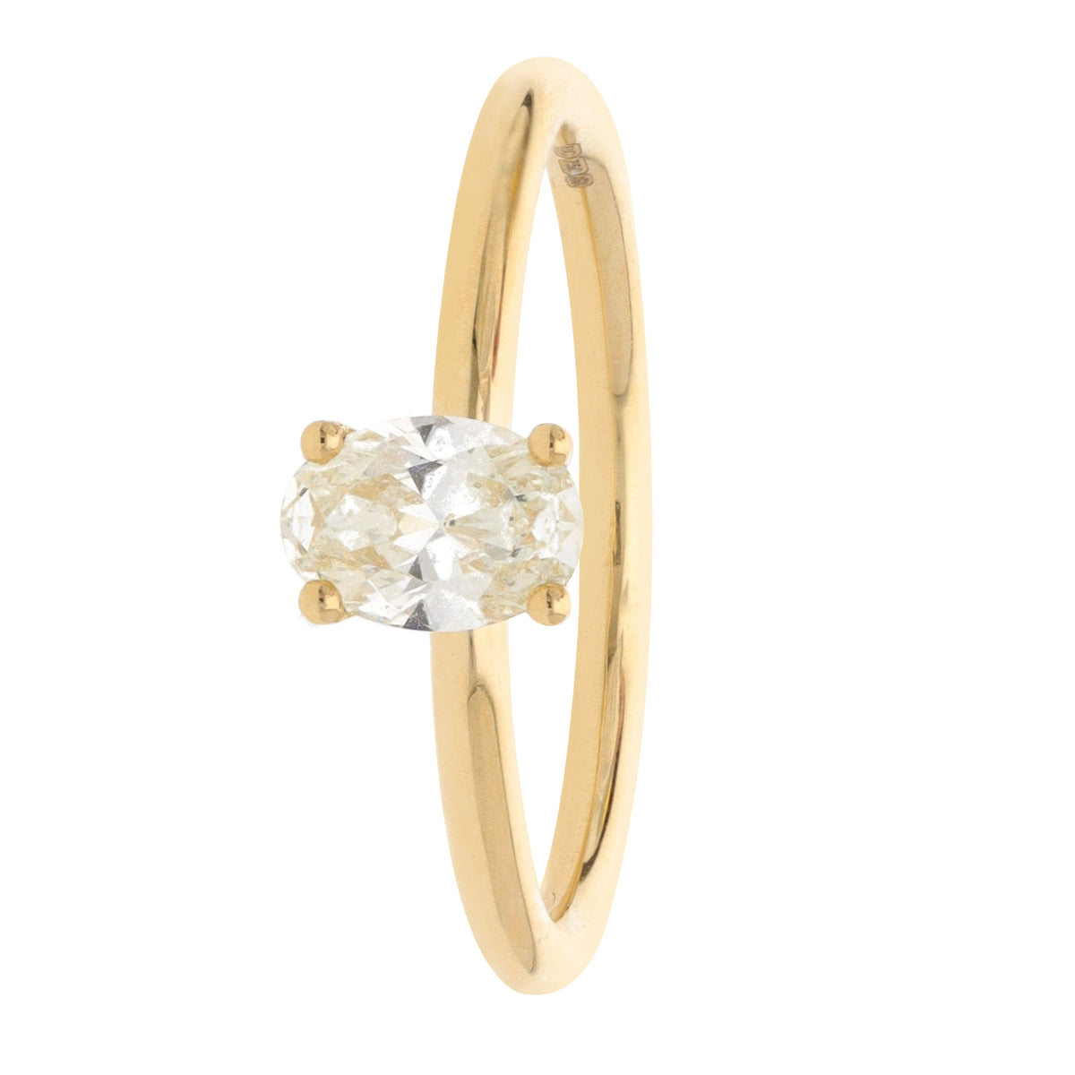 Diamond 0.51ct Oval 18ct Yellow Gold Solitaire Ring - Michael Jones Jeweller
