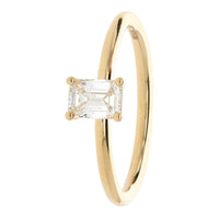 Diamond 0.50ct Emerald Cut 18ct Yellow Gold Solitaire Ring - Michael Jones Jeweller