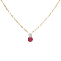 Ruby and Diamond 18ct Yellow Gold Necklace - Michael Jones Jeweller