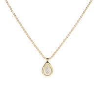 Diamond 0.31ct Pear Cut 18ct Yellow Gold Necklace - Michael Jones Jeweller