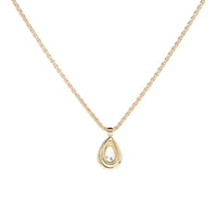 Diamond 0.31ct Pear Cut 18ct Yellow Gold Necklace - Michael Jones Jeweller