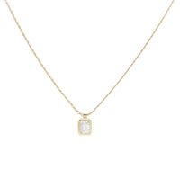 Diamond 0.32ct Emerald Cut 18ct White Gold Necklace - Michael Jones Jeweller