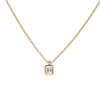 Diamond 0.32ct Emerald Cut 18ct White Gold Necklace - Michael Jones Jeweller