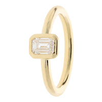 Diamond 0.53ct Emerald Cut 18ct Yellow Gold Solitaire Ring - Michael Jones Jeweller