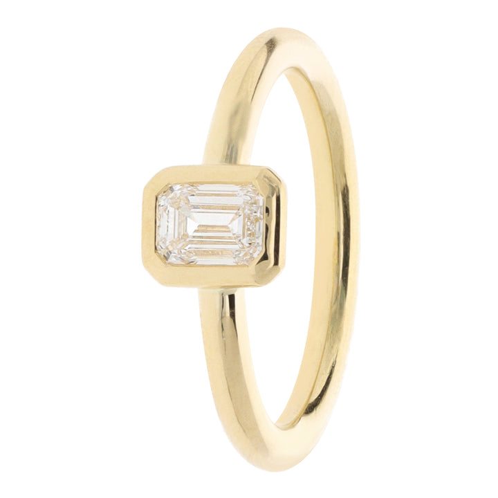 Diamond 0.53ct Emerald Cut 18ct Yellow Gold Solitaire Ring