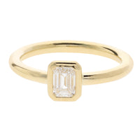 Diamond 0.53ct Emerald Cut 18ct Yellow Gold Solitaire Ring - Michael Jones Jeweller