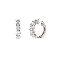 Diamond 5.19ct Round Brilliant Cut 18ct White Gold Hoop Earrings
