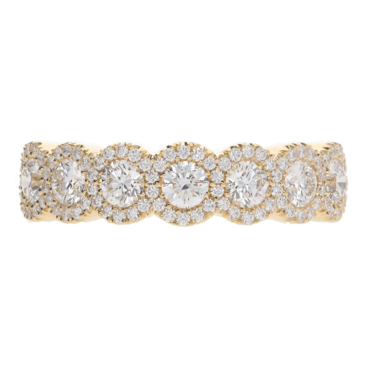 Diamond 1.03ct 18ct Yellow Gold Cluster Eternity Ring - Michael Jones Jeweller
