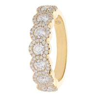 Diamond 1.03ct 18ct Yellow Gold Cluster Eternity Ring - Michael Jones Jeweller