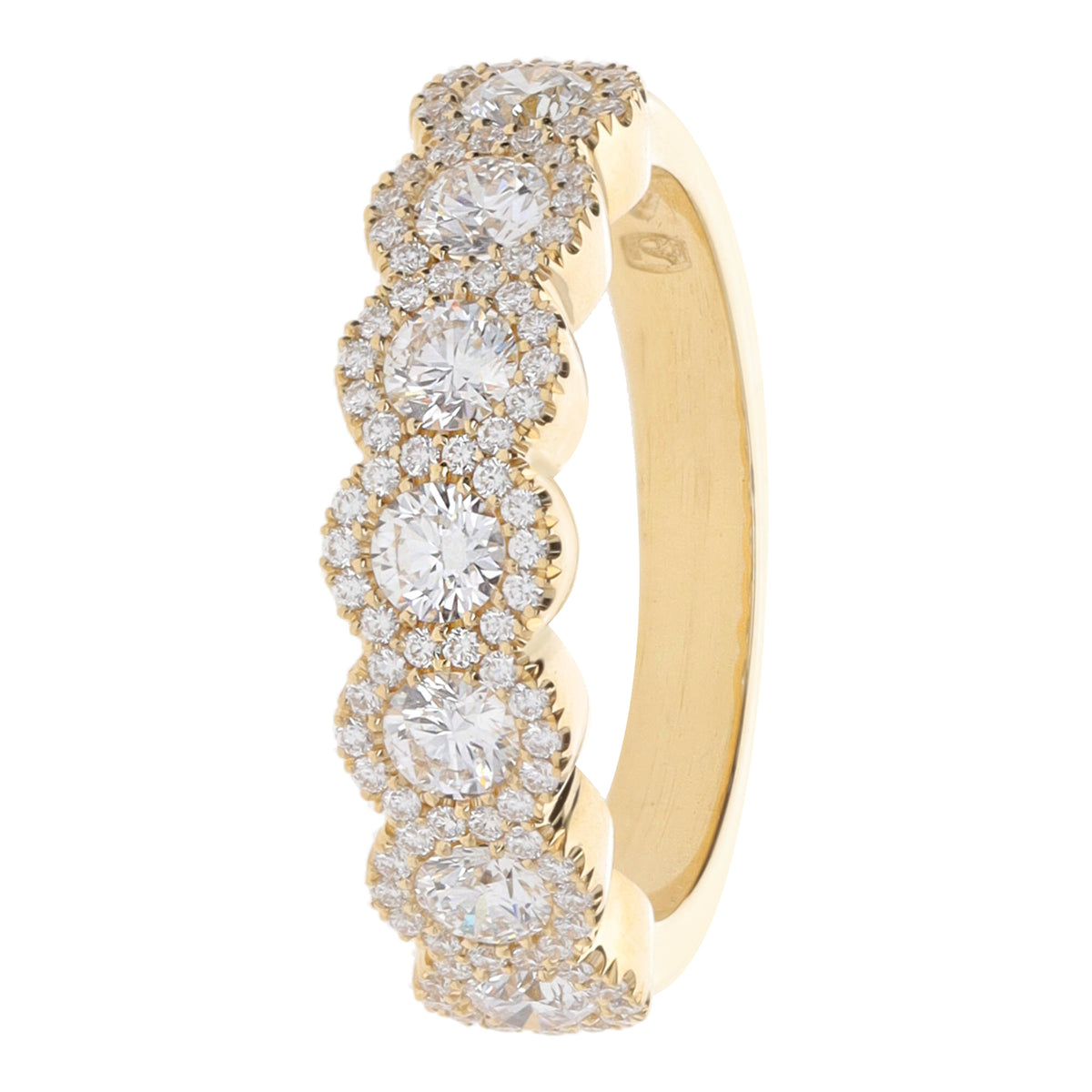 Diamond 1.03ct 18ct Yellow Gold Cluster Eternity Ring - Michael Jones Jeweller