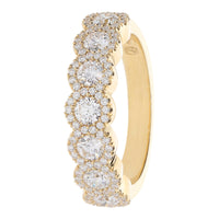 Diamond 1.03ct 18ct Yellow Gold Cluster Eternity Ring