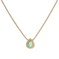 Emerald and Diamond 18ct Yellow Gold Pear Cut Cluster Necklace - Michael Jones Jeweller