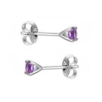 Amore Amethyst Purity Silver Stud Earrrings
