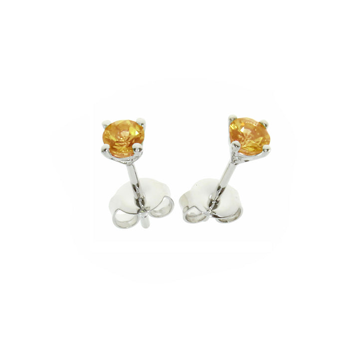 Amore Silver November Birthstone Citrine Purity Stud Earrings