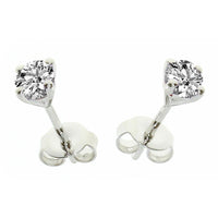 Amore Silver April Birthstone Cubic Zirconia Purity Stud Earrings - Michael Jones Jeweller
