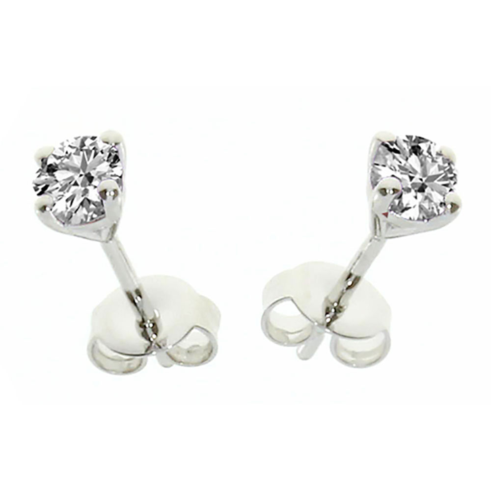 Amore Silver April Birthstone Cubic Zirconia Purity Stud Earrings - Michael Jones Jeweller