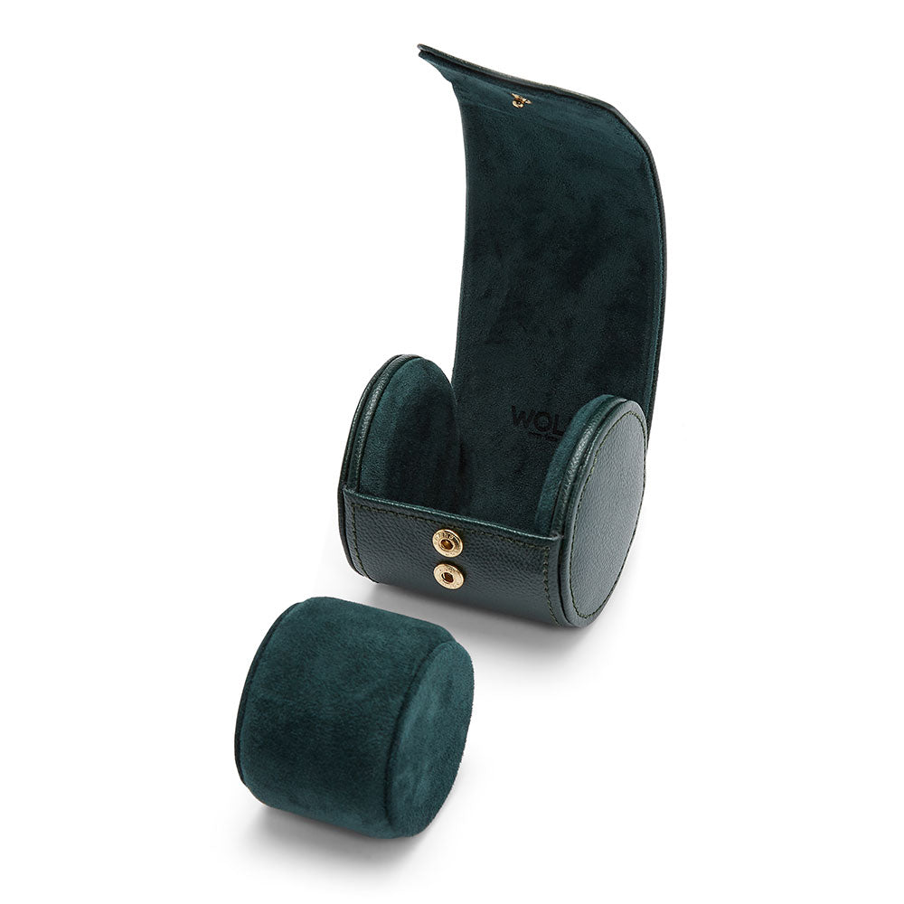 WOLF British Racing Green Single Watch Roll - Michael Jones Jeweller