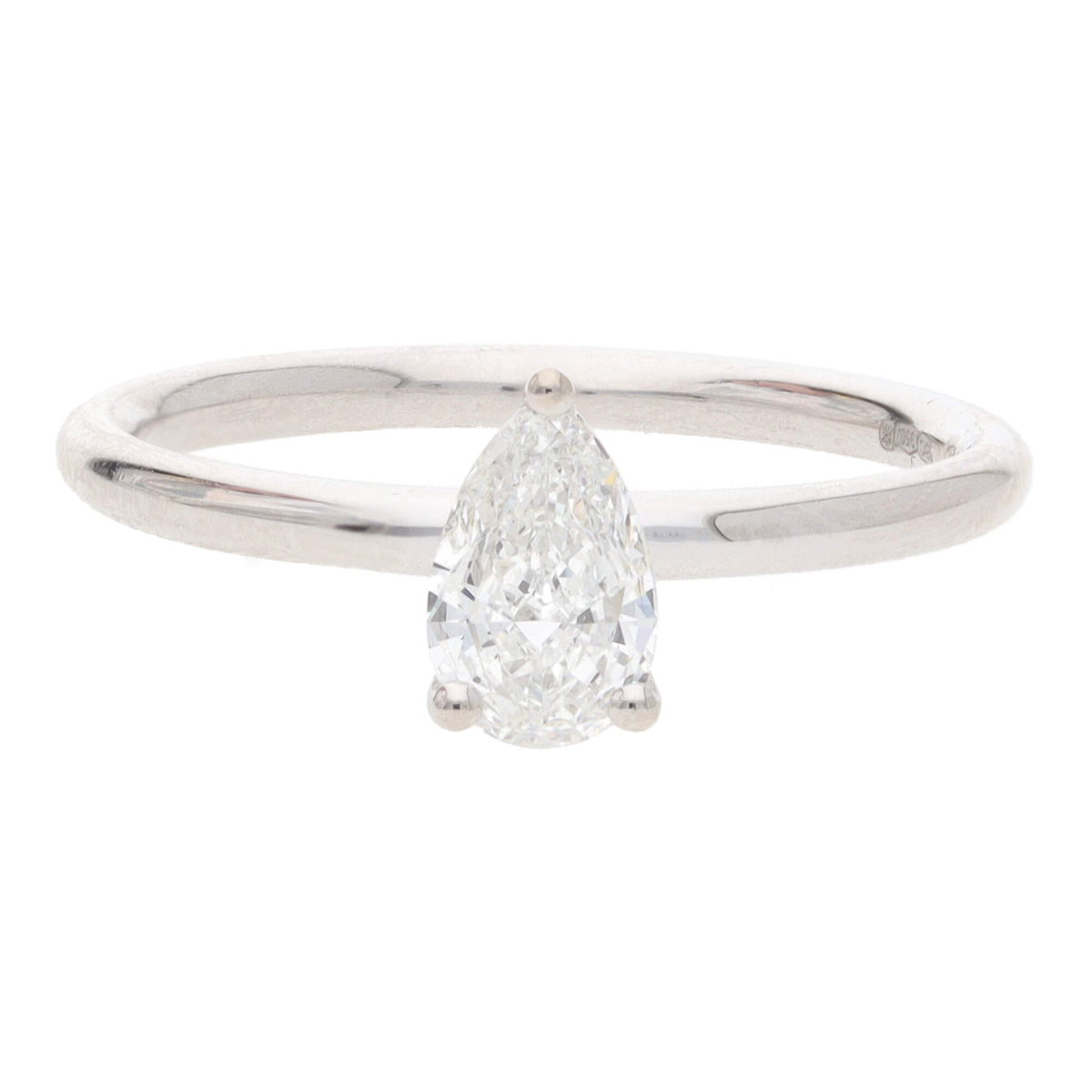 Diamond 0.50ct Platinum Pear Shape Solitaire Ring - Michael Jones Jeweller