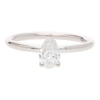 Diamond 0.50ct Platinum Pear Shape Solitaire Ring