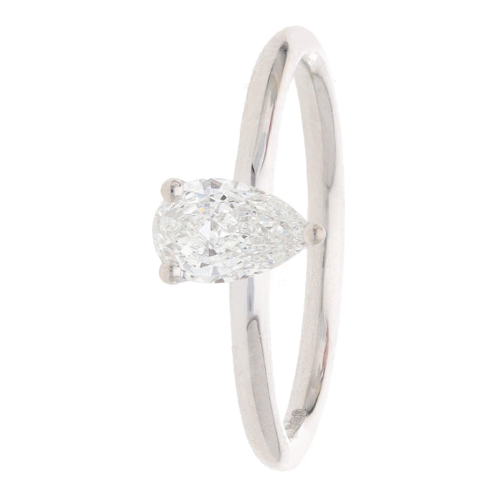 Diamond 0.50ct Platinum Pear Shape Solitaire Ring