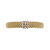 FOPE Flex'it Panorama 18ct Yellow Gold 0.23ct Diamond Set Bracelet Medium - Michael Jones Jeweller