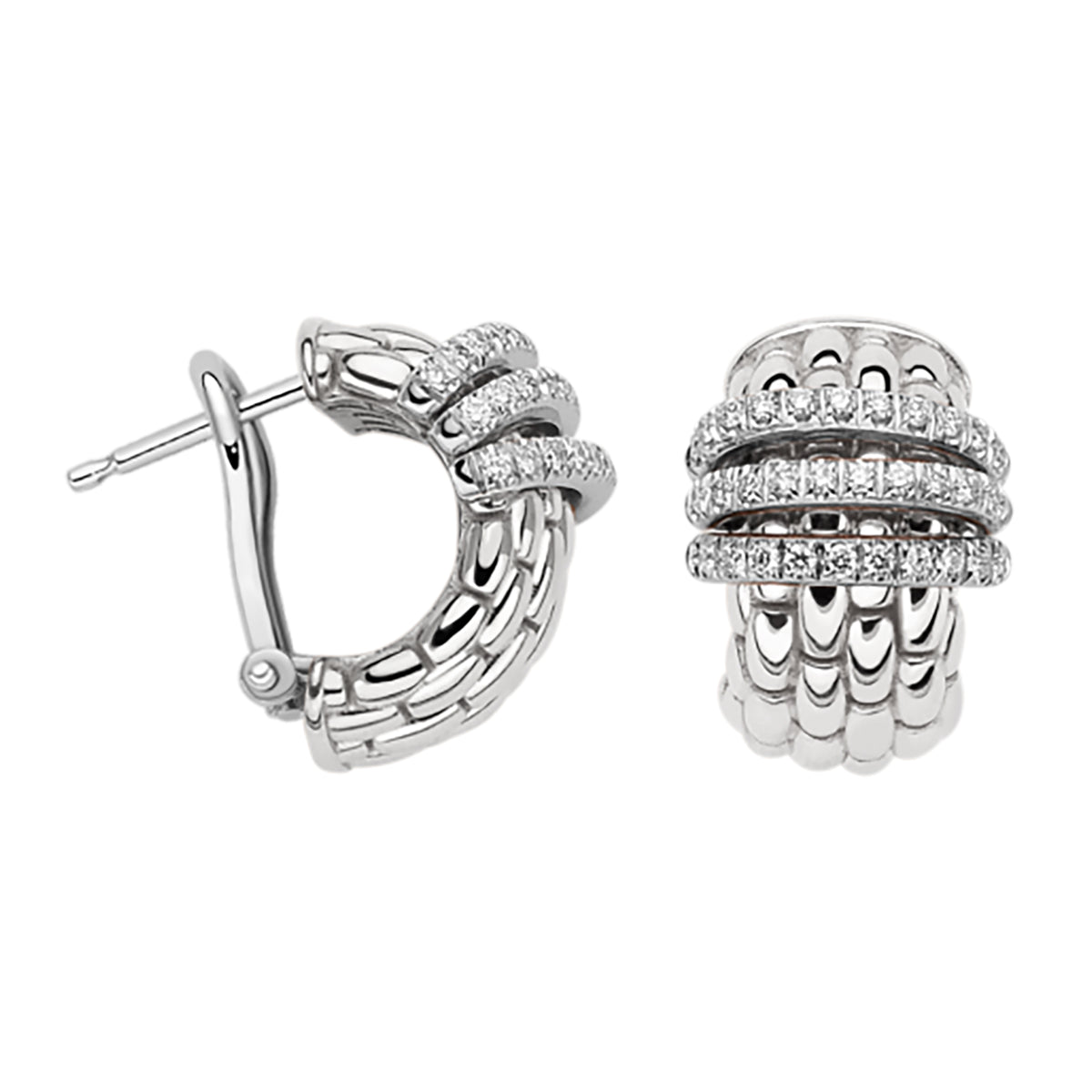 FOPE Panorama 18ct White Gold 0.46ct Diamond Set Hoop Earrings - Michael Jones Jeweller